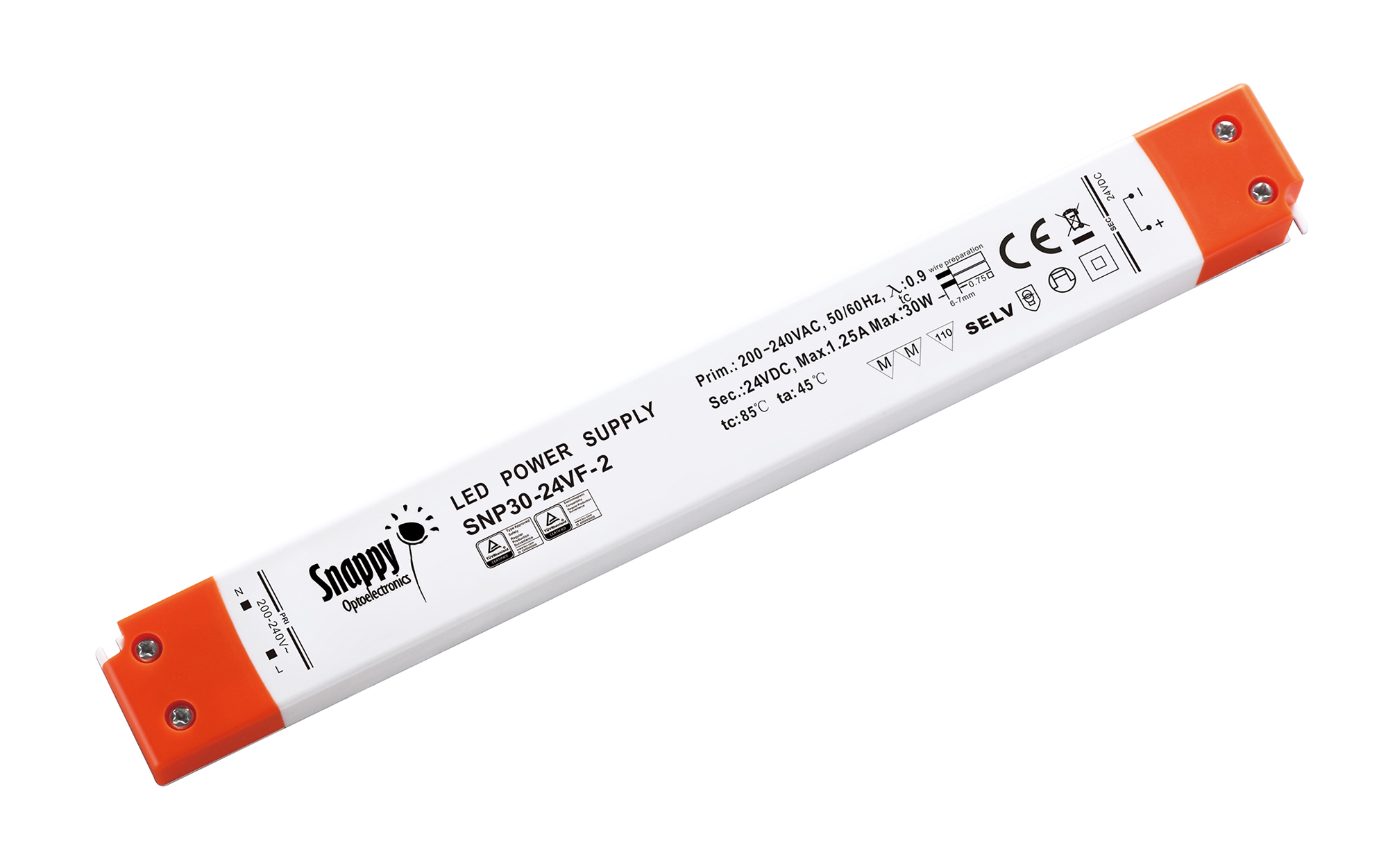 SNP30-24VF-2  30W Constant Voltage Non-Dimmable LED Driver 24VDC 1.25A IP20
